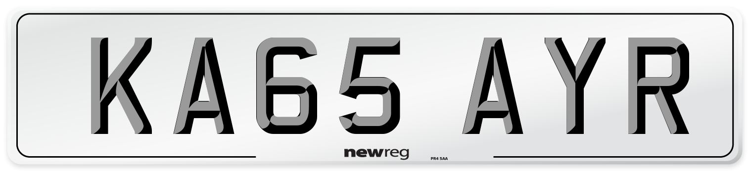 KA65 AYR Number Plate from New Reg